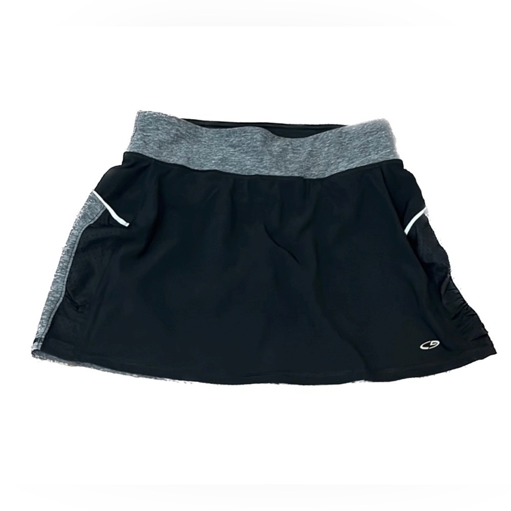 Champion Skort Shorts Gray Black Mesh Pull On Tennis Golf Athletic Sport Sz S